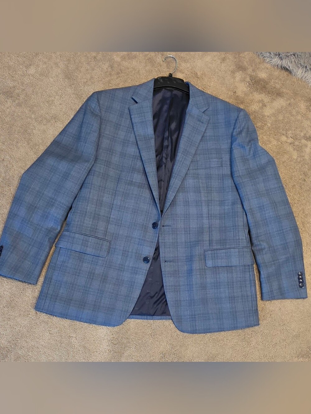Michael Kors Men's Classic Fit Sport Coat Blazer Blue Plaid Size 44R